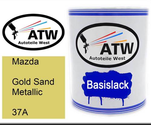 Mazda, Gold Sand Metallic, 37A: 1L Lackdose, von ATW Autoteile West.